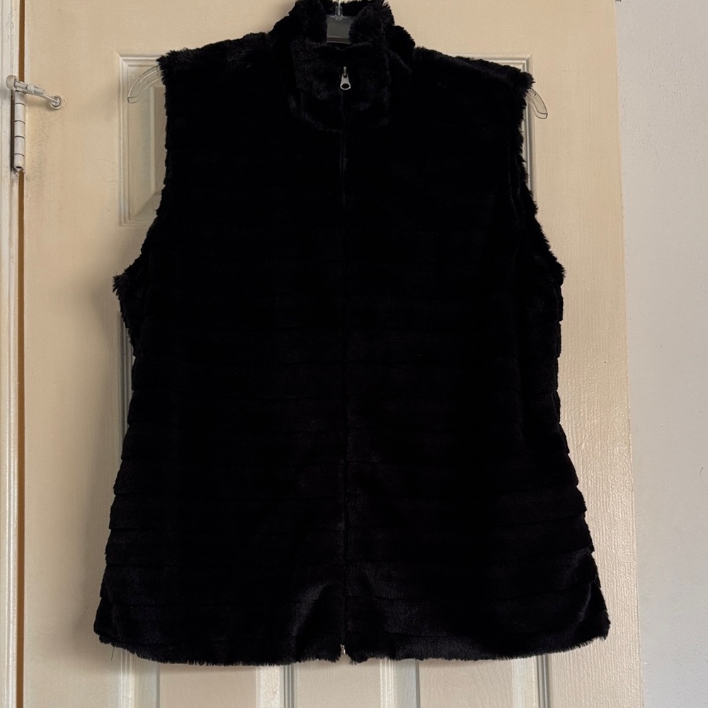 Black Faux Fur Vest